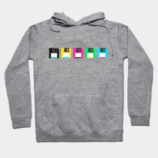 The Mighty Diskette Colorful Retro Vintage Art Hoodie